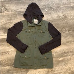 Tilly’s Army green sweater jacket